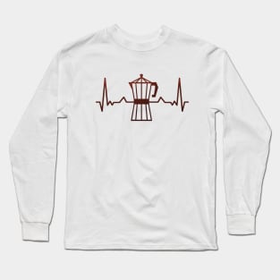 Coffee Maker Heartbeat Long Sleeve T-Shirt